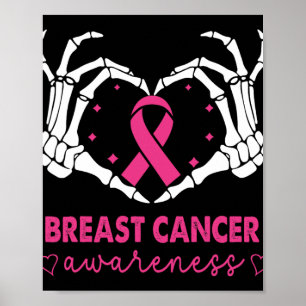 Póster Skeleton Manos Rótulo Corazón Halloween Cáncer de 