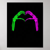 Skeleton manos Rótulo de corazón retro disfraz de 