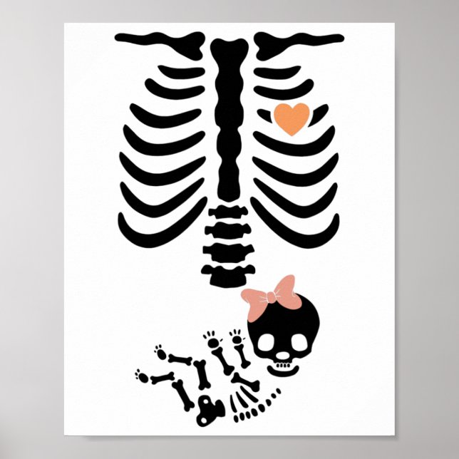 Póster Skeleton para bebé disfraz de Halloween (Frente)