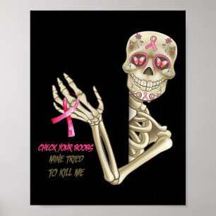 Póster Skeleton para la Conciencia sobre el Cáncer de Mam