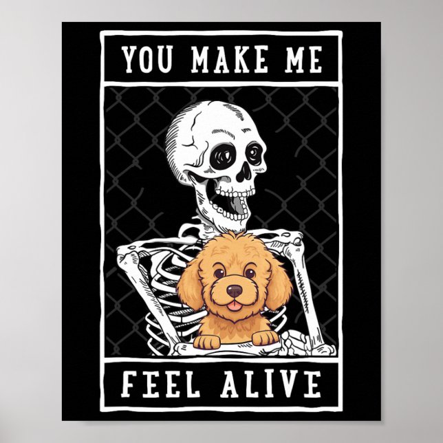 Póster Skeleton que sientas que Halloween me viva (Frente)