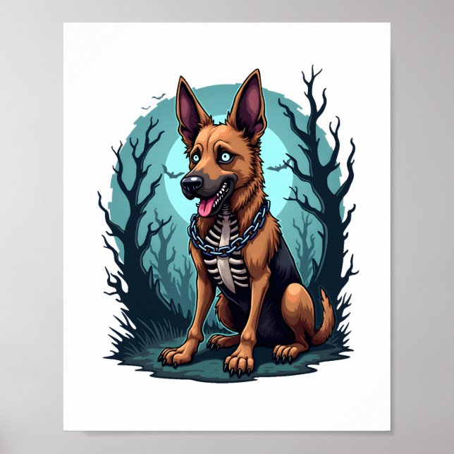 Póster Skeleton Shepherd Dog (Frente)