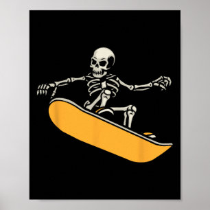 Póster Skeleton Snowboarder Extreme Winter Sports Snowboa