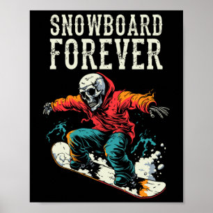 Póster Skeleton Snowboarder - Snowboard Deportes de invie