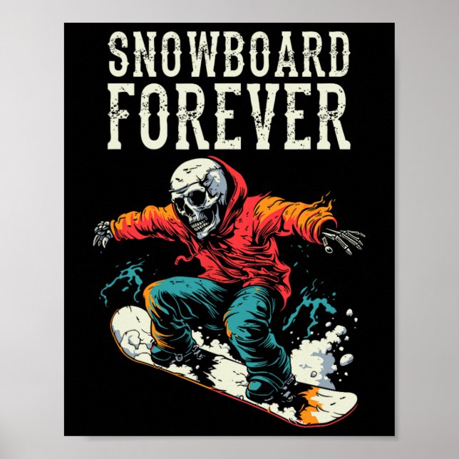 Póster Skeleton Snowboarder - Snowboard Deportes de invie (Frente)