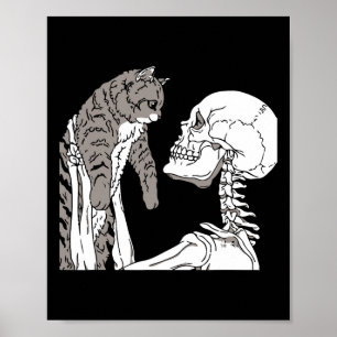 Póster Skeleton Sujetando Un Desfile De Ropa De Halloween