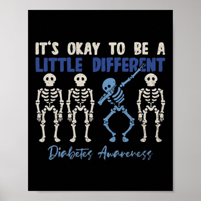 Póster Skeleton T1D Diabetes Awareness Warrier Cl (Frente)