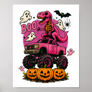 Póster Skeleton T Rex Dinosaurio Monster Truck Brea