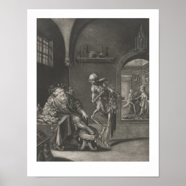 Póster Skeleton Vintage Death Play Violin Skull Music (Frente)