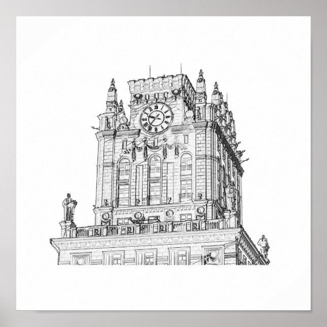 Póster Sketch de arquitectura de puertas de la ciudad de  (Frente)