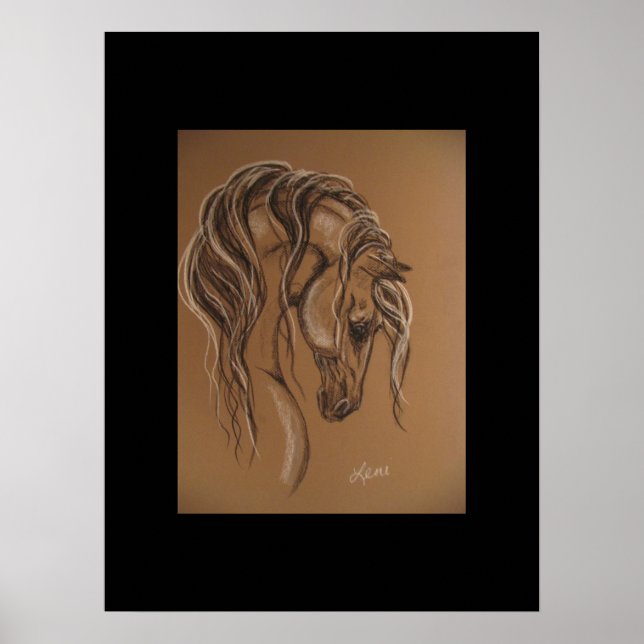 Póster Sketch de caballos (Frente)