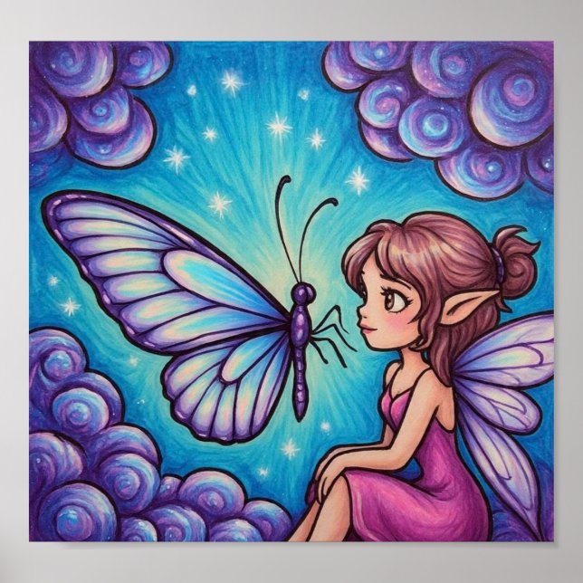 Póster Sketch de mariposa (Frente)