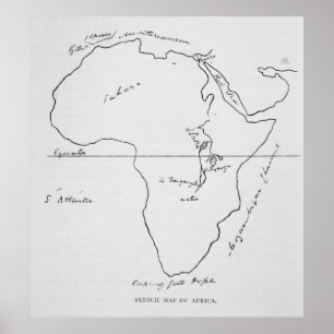 Póster Sketch Map of Africa