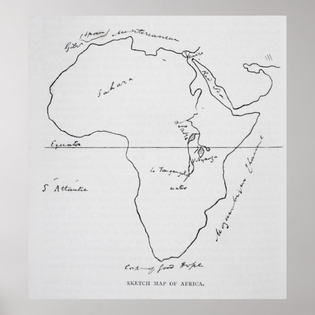 Póster Sketch Map of Africa (Frente)
