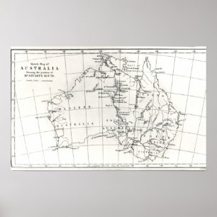 Póster Sketch map of Australia