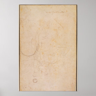Póster Sketch of a figure with artist's signature