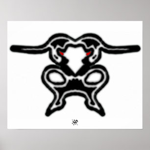 Póster Sketch of a jumping bull