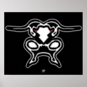 Póster Sketch of a jumping bull