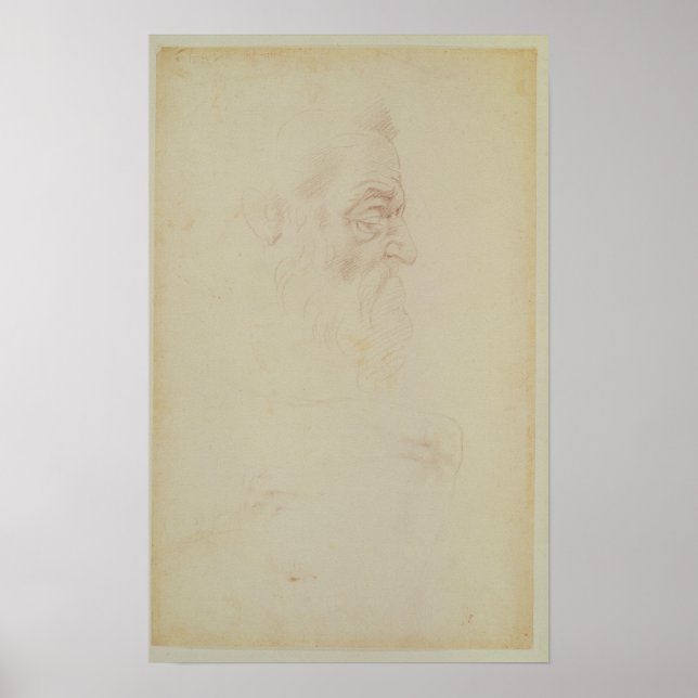 Póster Sketch of a male head and two legs (Frente)