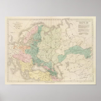 Póster Sketch of the Acquisitions of Russia