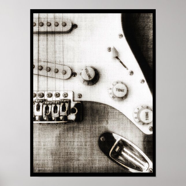 Póster Sketchy Electric Guitar Poster (Frente)