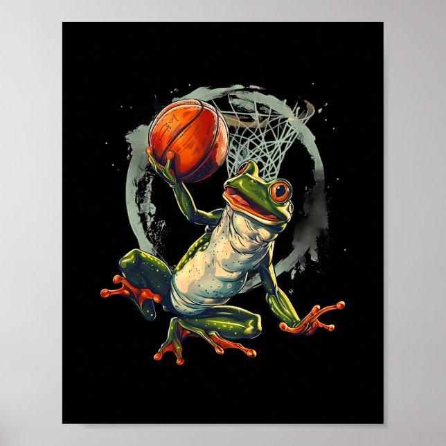 Póster Sketll Frog Toad Slam Dunk Artwork Sketll Hoop  (Frente)