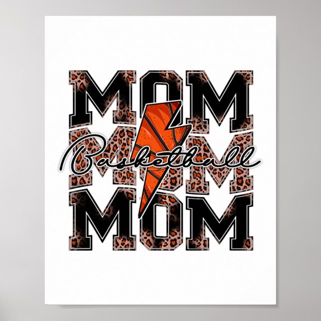 Póster Sketll Mom Leopard Lightt Bolt Game Day (Frente)