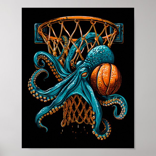 Póster Sketll Octopus Drawing Sketll Player Slam Dunk  (Frente)