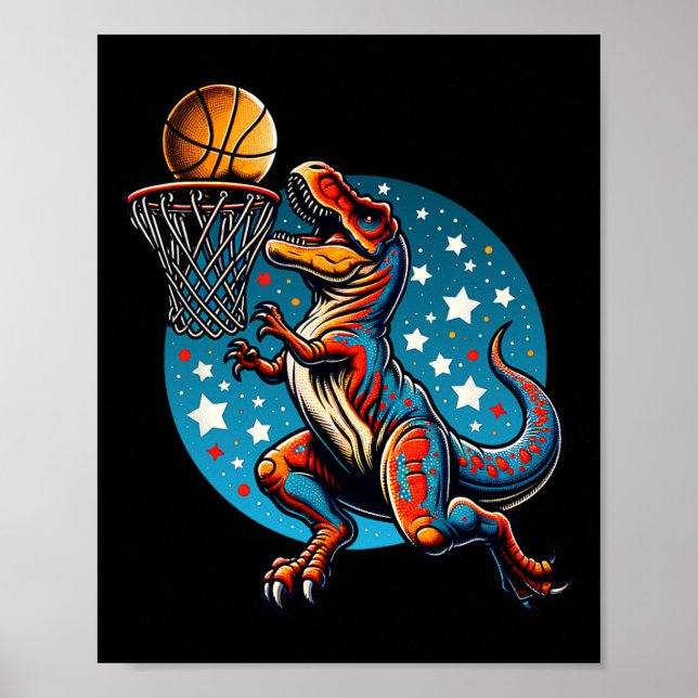 Póster Sketll Player T-rex Dinosaur  (Frente)