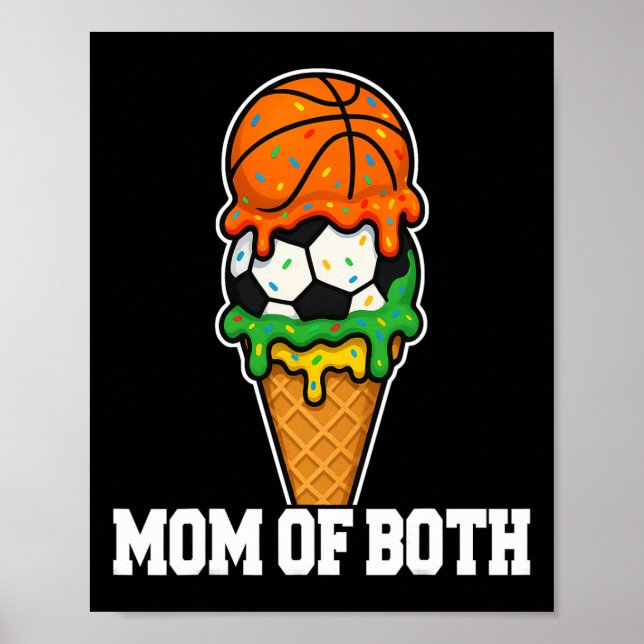 Póster Sketll Soccer Mom Ice Cream Drip Summer Game Day  (Frente)