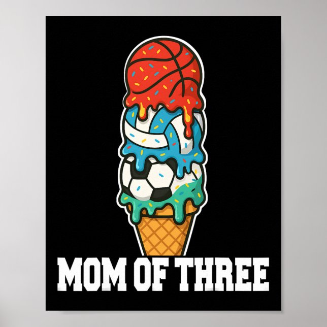 Póster Sketll Soccer Volleyll Mom Ice Cream Summer Game D (Frente)