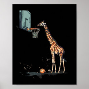 Póster Skett Giraffe Skett Hoop Artwork Slam Dunk
