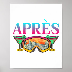 Póster Ski 90's 80 Après esquí retro