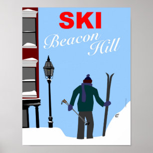 Póster Ski Beacon Hill Boston
