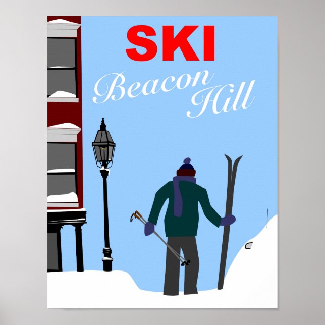 Póster Ski Beacon Hill Boston (Frente)