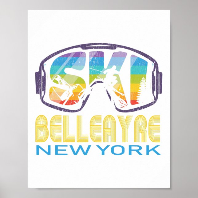 Póster Ski Belleayre vacaciones de esquí en Nueva York (Frente)