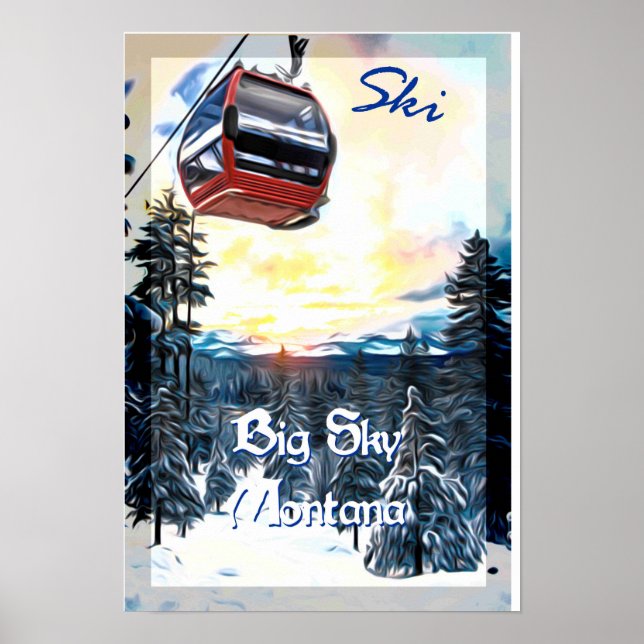 Póster Ski Big Sky Montana Travel Poster