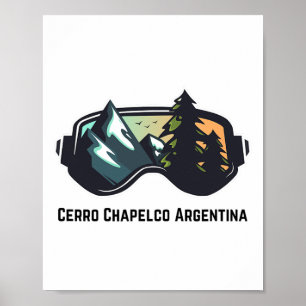 Póster Ski Cerro Chapelco Argentina Hombres de esquí de m