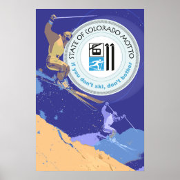 Póster Ski Colorado Funny State Motto