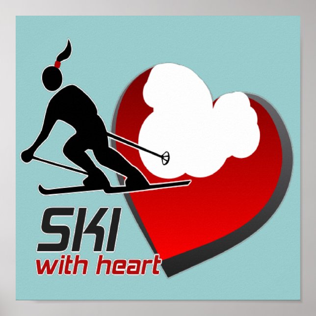 PÓSTER SKI CON POSTER DE CORAZÓN (Frente)