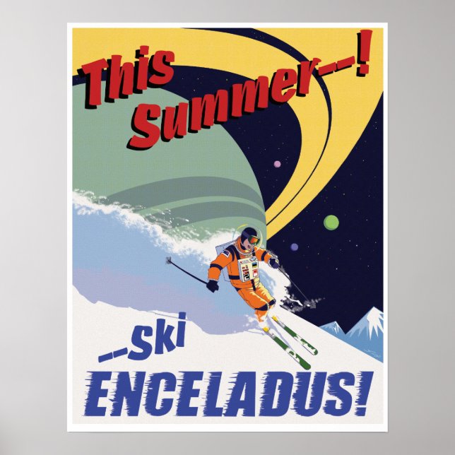 Póster ¡Ski Enceladus! (Frente)