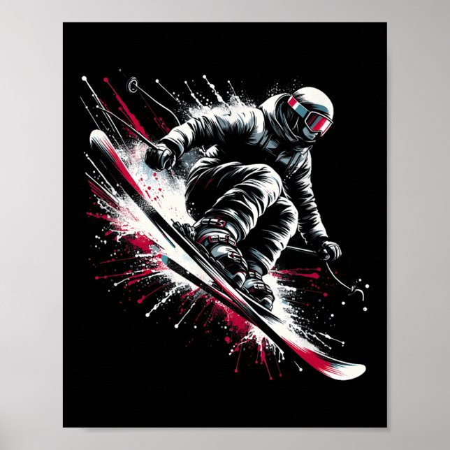 Póster Ski Freestyle Esquí Freeski Winter Extreme Sports (Frente)