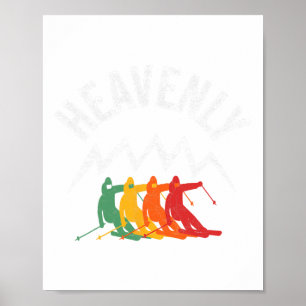 Póster Ski Heavenly California Retro Skiing Lake Tahoe Ca