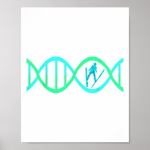 Póster Ski Jumper Dna Ski Salto Esquiador Atleta Esquí Wi