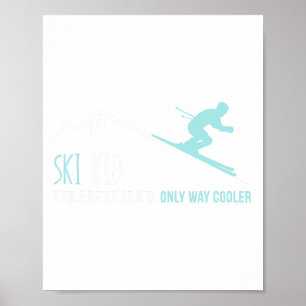 Póster Ski Kid Gracioso regalo para esquiar en invierno