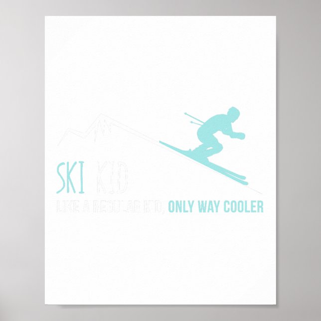 Póster Ski Kid Gracioso regalo para esquiar en invierno (Frente)