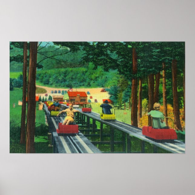 Póster Ski-Mobile de la montaña Cranmore en verano (Frente)