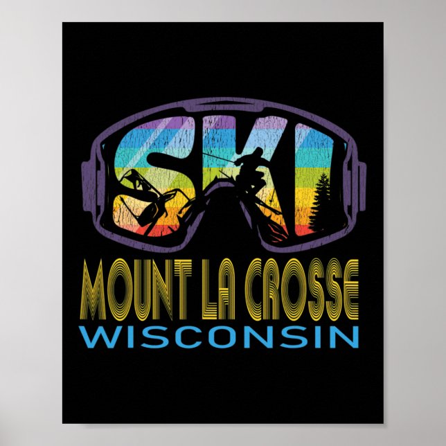 Póster Ski Mount La Crosse Wisconsin Skiing Vacation  (Frente)