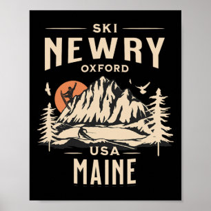 Póster Ski Newry Oxford County Maine Usa Snowboarding Vac