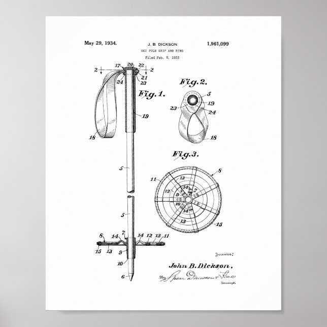 Póster Ski Pole Grip And Ring Patent (Frente)